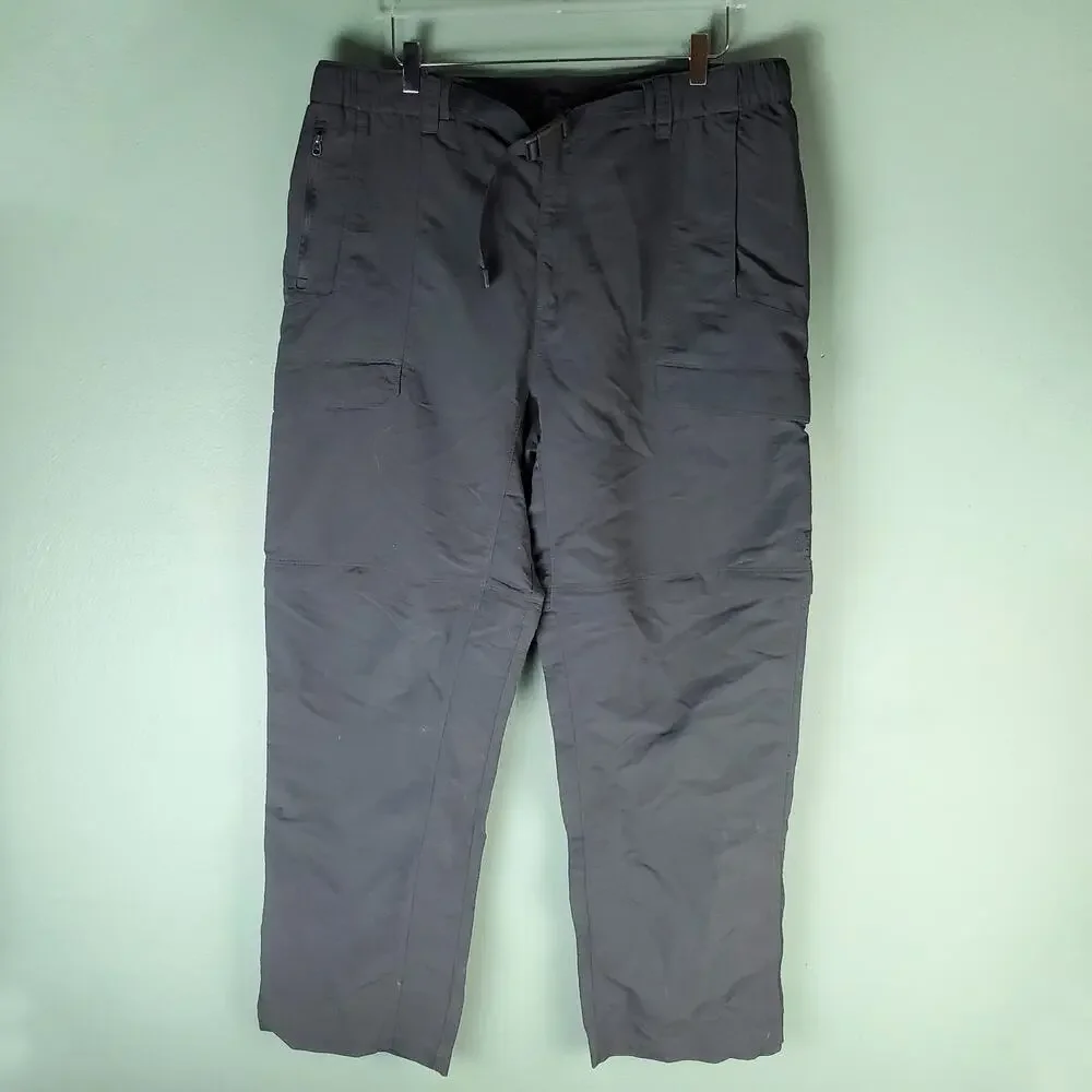 The North Face Men's Black Convertible Hiking Pants Shorts Size XL Outdoor Belt
